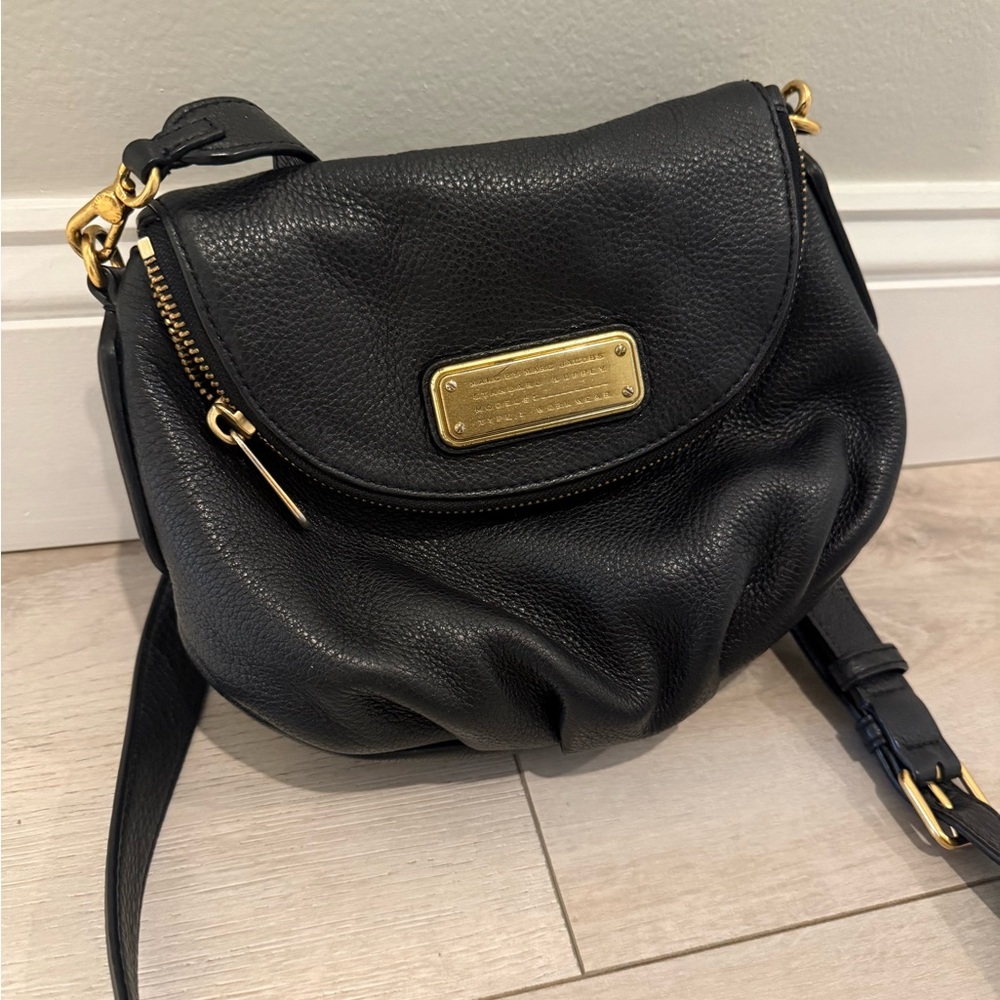Marc by Marc Jacobs Black Crossbody Bag with Gold Accents